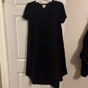 lularoe casual dress. looser fit. calf length. high/low hem style